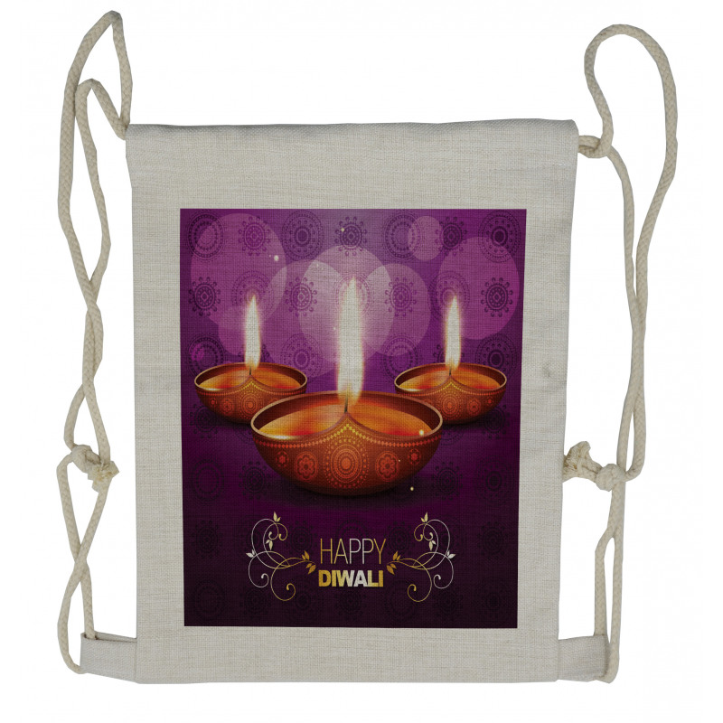 Diwali Asia Drawstring Backpack