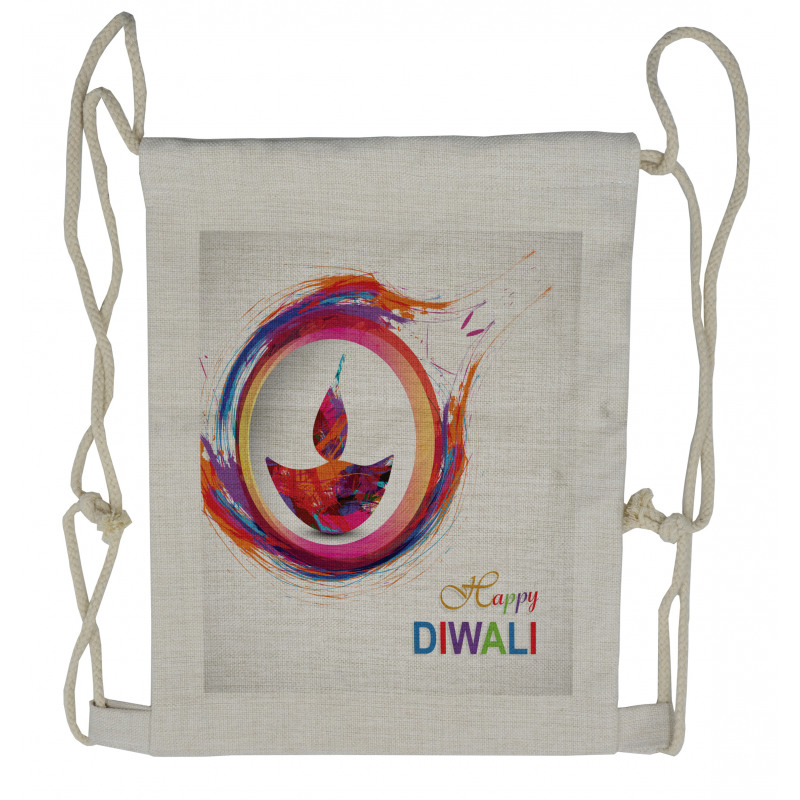 Diwali Candle Drawstring Backpack