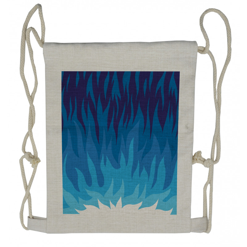 Abstract Gas Flame Fire Drawstring Backpack
