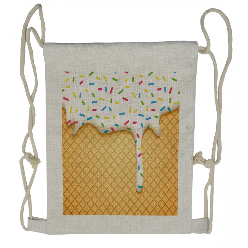 Melting Ice Cream Cones Drawstring Backpack