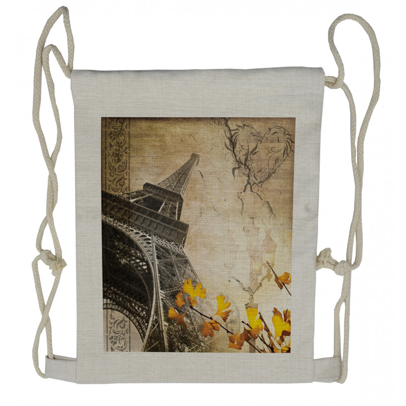 Romantic Love Fall Drawstring Backpack