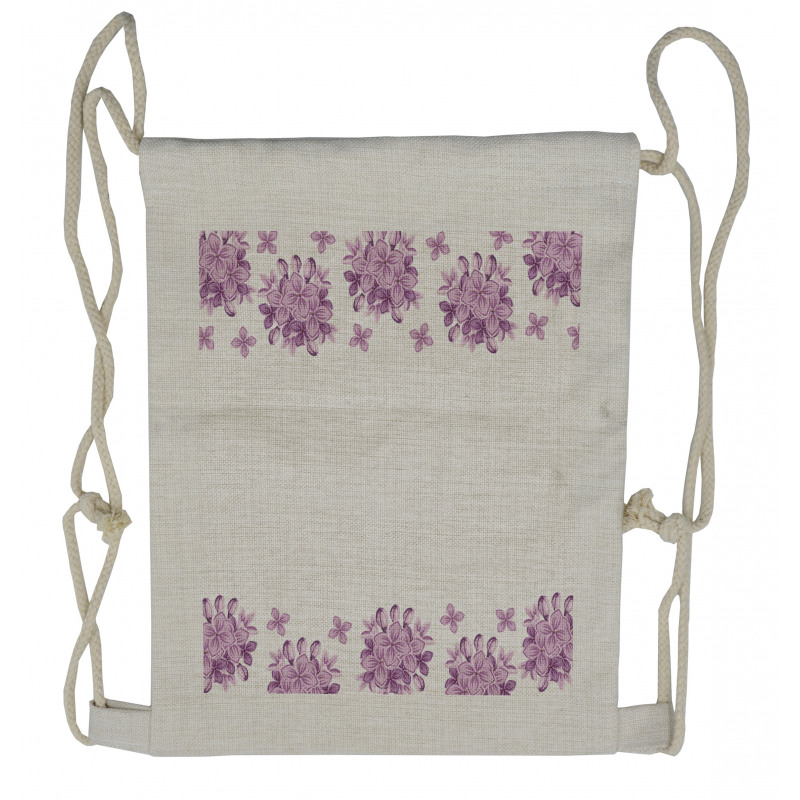 Romantic Lilac Garden Drawstring Backpack