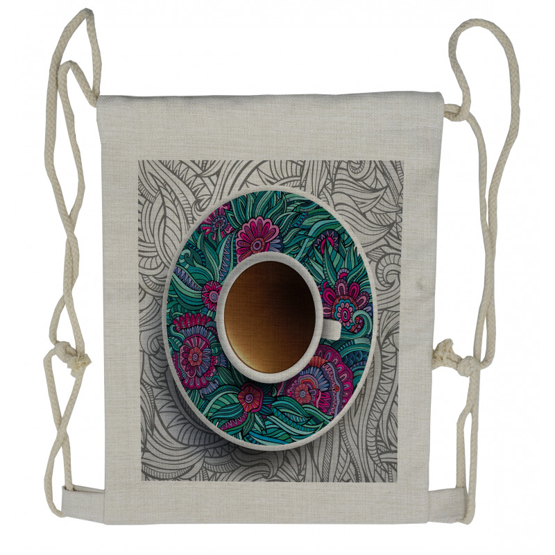 Coffee and Herbal Tea Drawstring Backpack