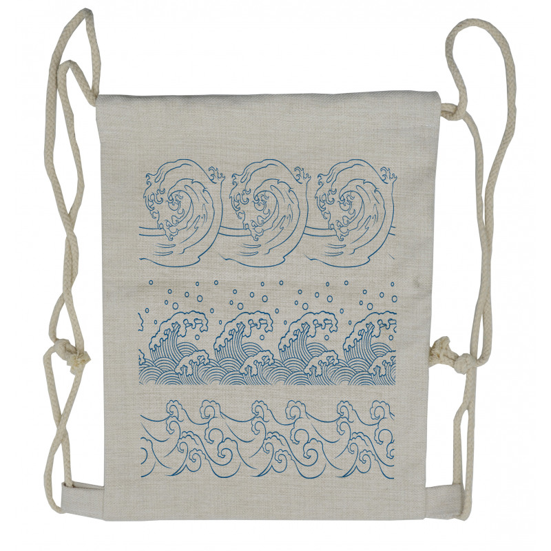 Japanese Kanagawa Wave Drawstring Backpack