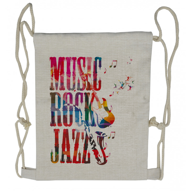 Rock Jazz Lettering Drawstring Backpack