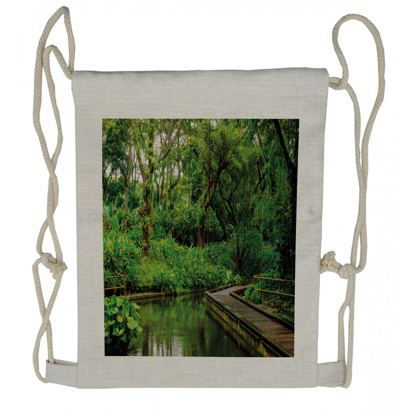 Wild Exotic Forest Pier Drawstring Backpack