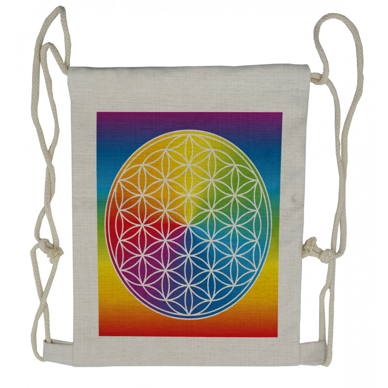 Peace Flower Child Youth Drawstring Backpack