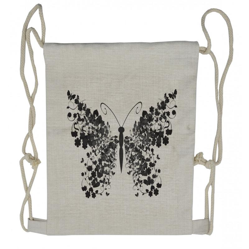 Wings Animal Design Drawstring Backpack