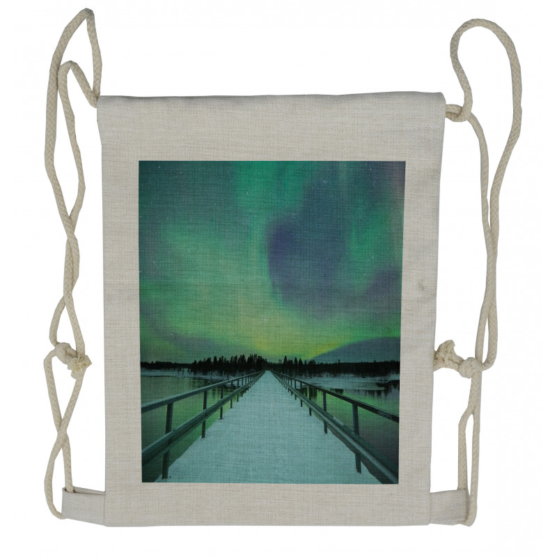 Bridge Snowy Arctic Drawstring Backpack