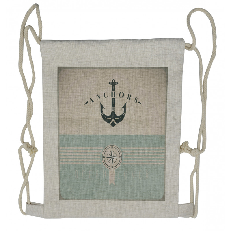 Vintage Marine Anchor Drawstring Backpack