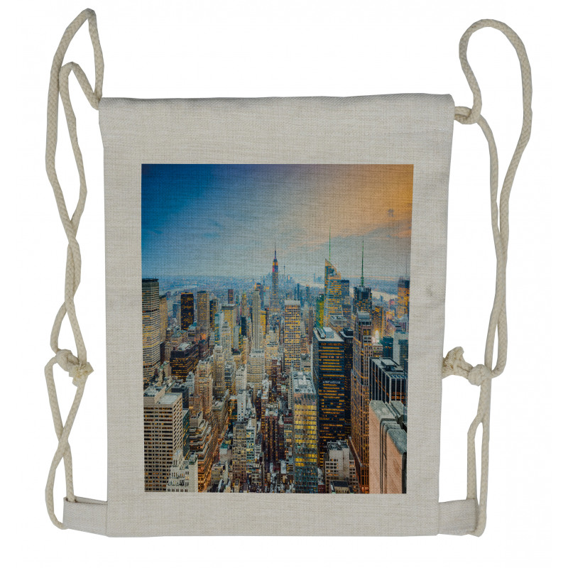 Aerial View New York City Drawstring Backpack