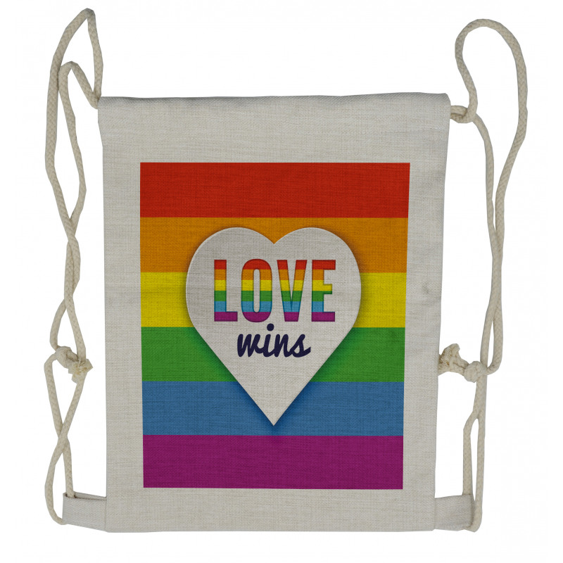 LGBT Pride Love Wins Drawstring Backpack