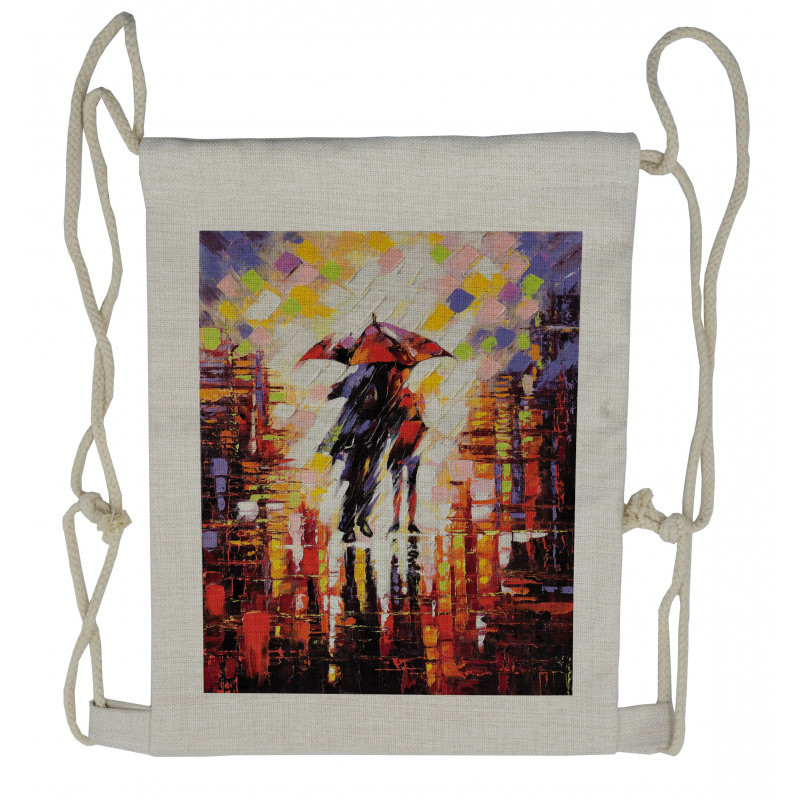 Romantic Painting Couple Drawstring Backpack