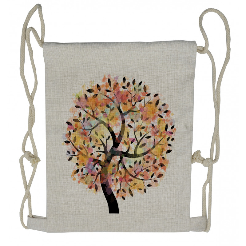 Spring Season Tree Leaves Drawstring Backpack