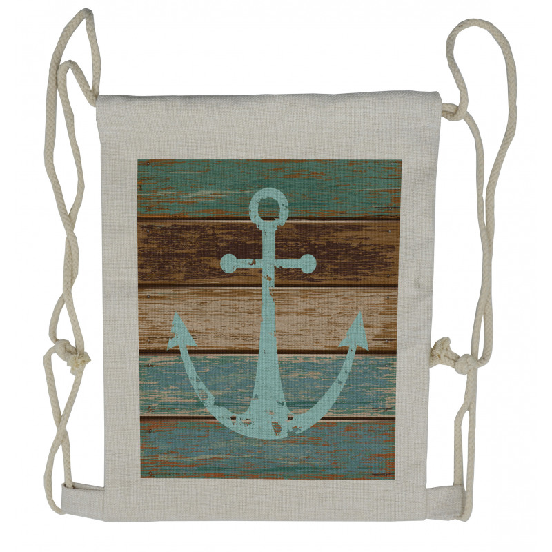 Nautical Rustic Drawstring Backpack