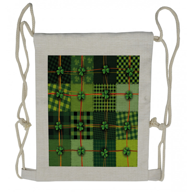 Patchwork Celtic Clovers Drawstring Backpack