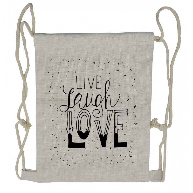 Words Hipster Drawstring Backpack