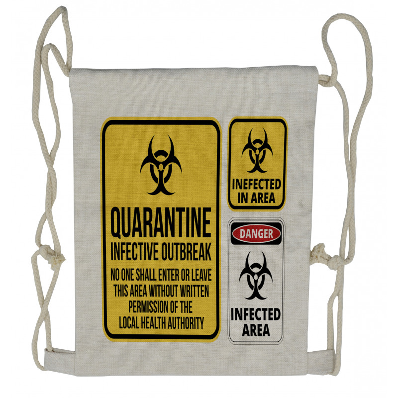 Danger Quarantine Drawstring Backpack