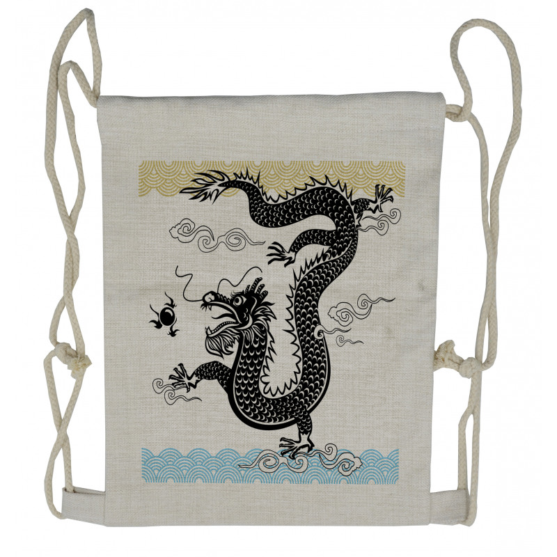Traditional Chinese Sea Drawstring Backpack