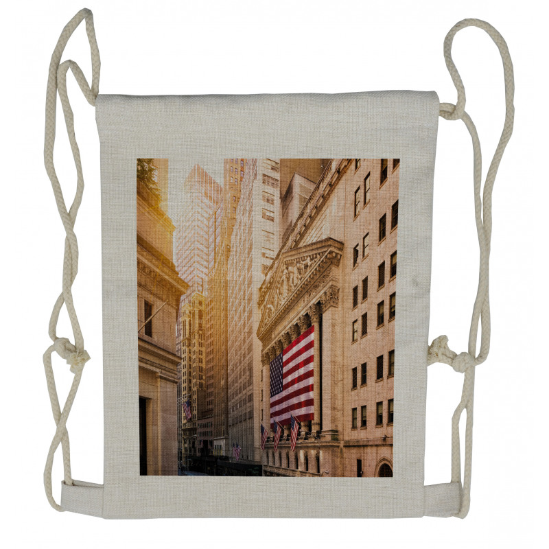 Wall Street Flags Drawstring Backpack