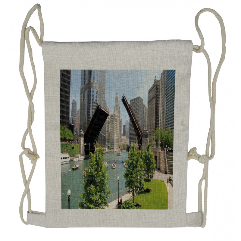 Downtown Chicago Drawstring Backpack