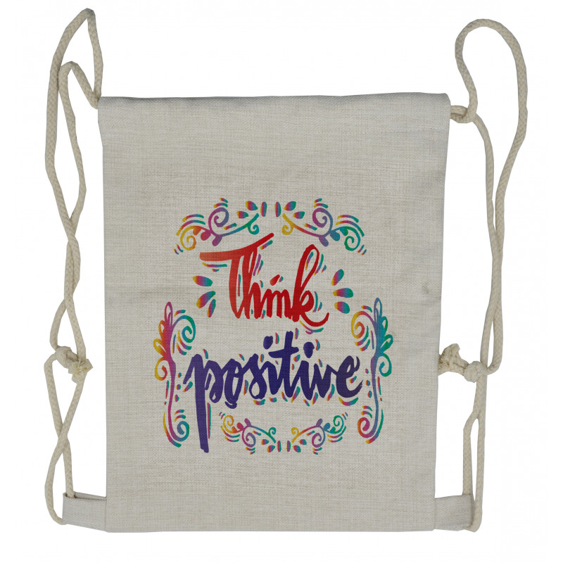 Think Positive Drawstring Backpack