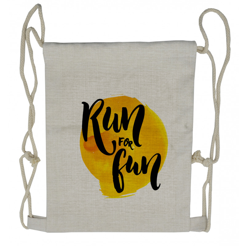 Run for Run Words Drawstring Backpack