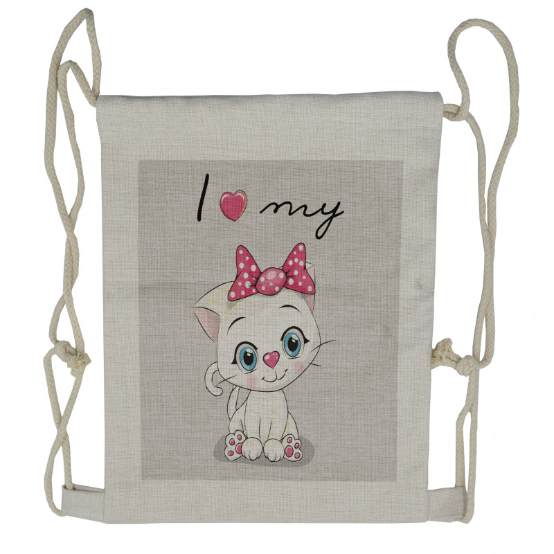 Cartoon Cat Pet Drawstring Backpack