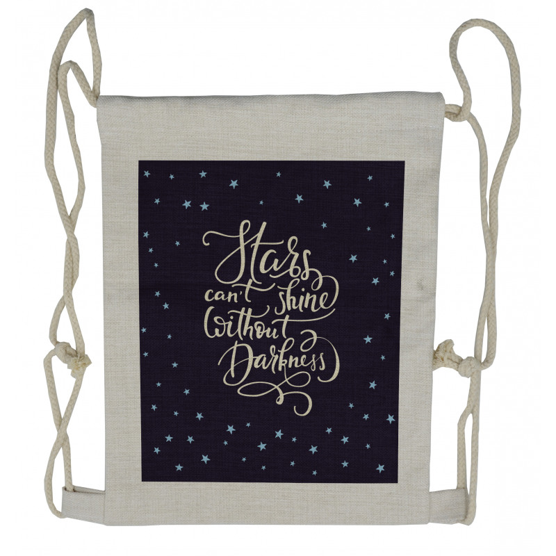 Night Sky Words Drawstring Backpack