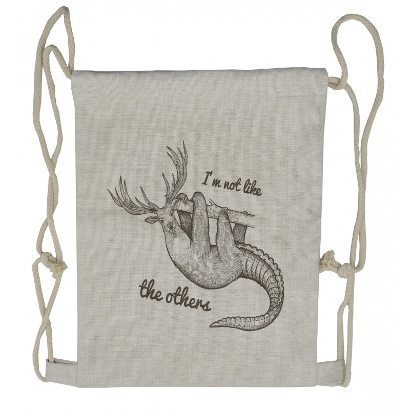 Animal Words Drawstring Backpack