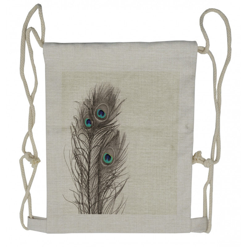 Feathers of Exotic Bird Drawstring Backpack