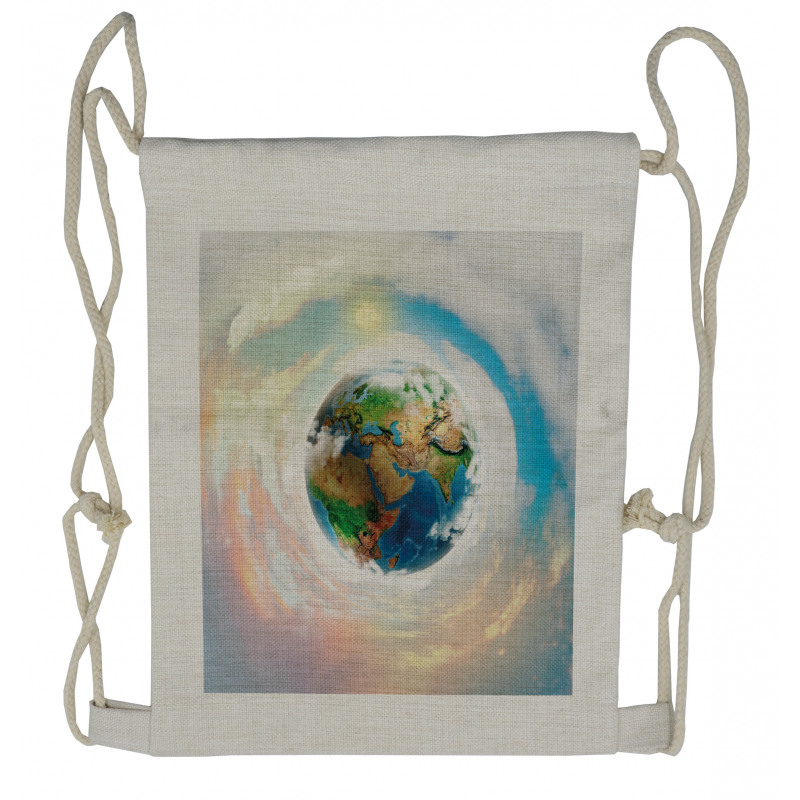 Vibrant Planet Continents Drawstring Backpack