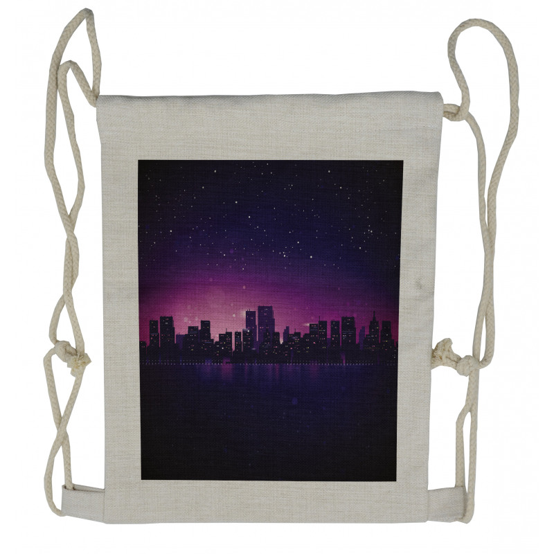 City Skyline Urban Life Drawstring Backpack