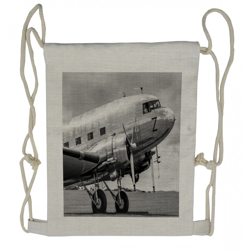 Old Airliner Drawstring Backpack