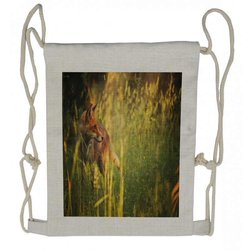 Vixen Mammal Summer Forest Drawstring Backpack