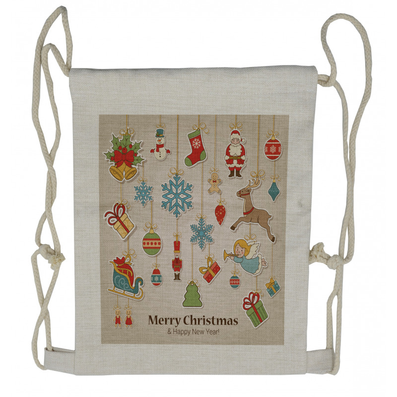 Xmas Holiday Drawstring Backpack