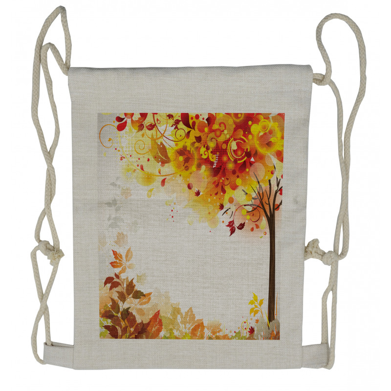 Abstract Fall Season Tree Drawstring Backpack