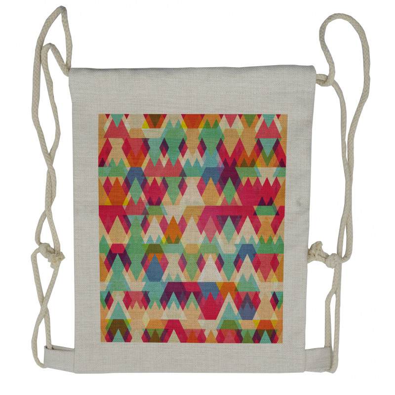 Colorful Triangles Drawstring Backpack