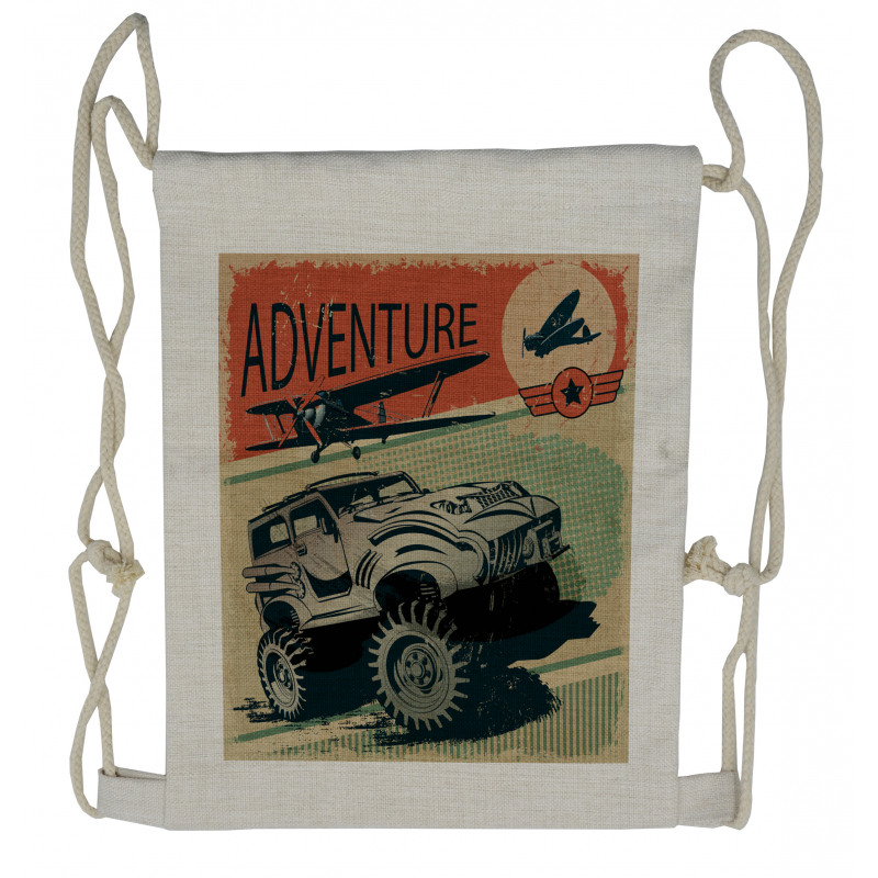 Strong Vehicle Planes Drawstring Backpack