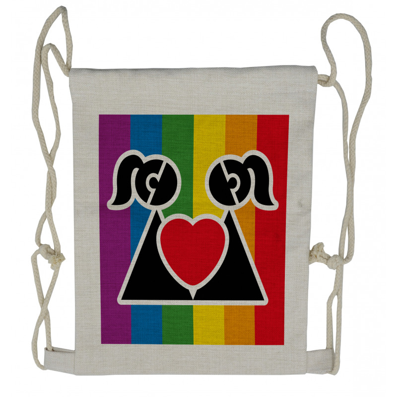 Love Wins Gay Couple Drawstring Backpack