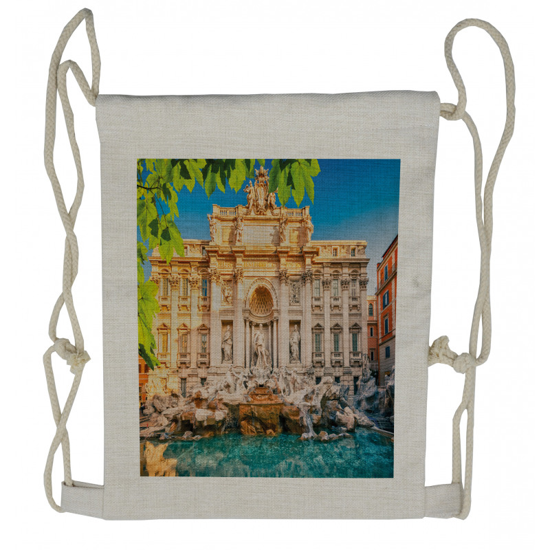 Fountain Di Trevi Tourist Drawstring Backpack