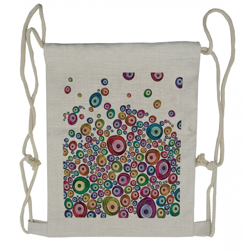 Evil Eye Pattern Drawstring Backpack