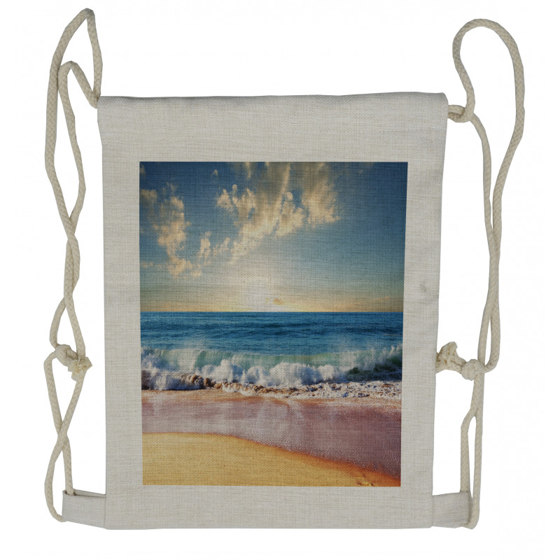 Summer Day Coast and Sea Drawstring Backpack