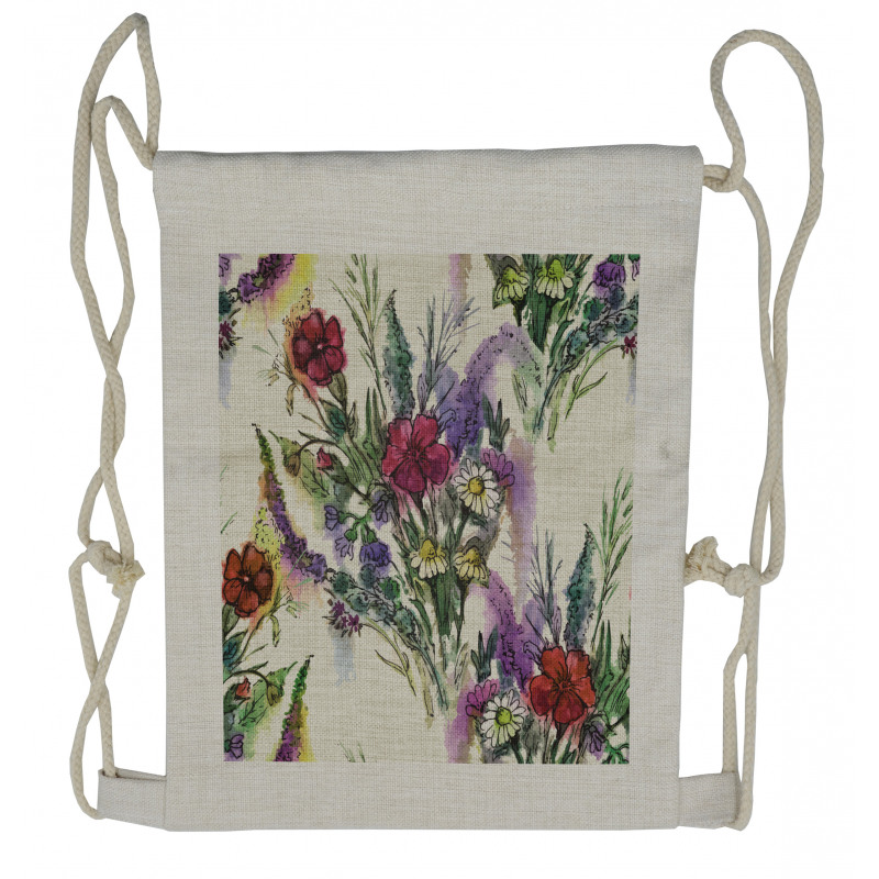 Floral Bouquet Drawstring Backpack