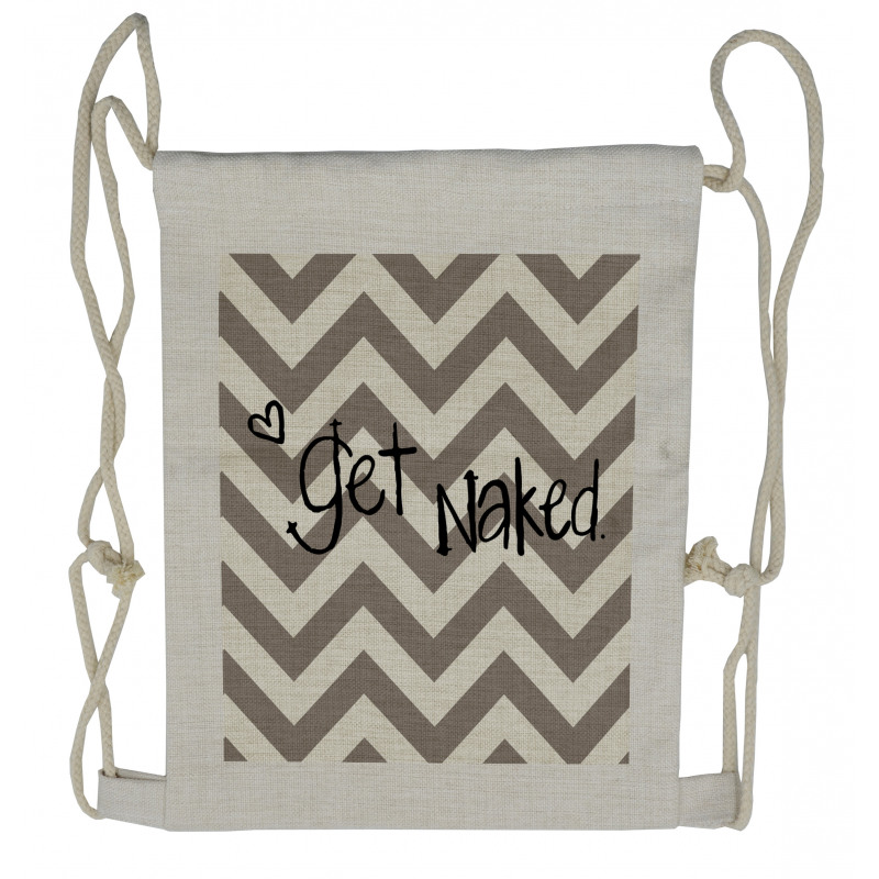 Get Naked Heart Zig Zag Drawstring Backpack