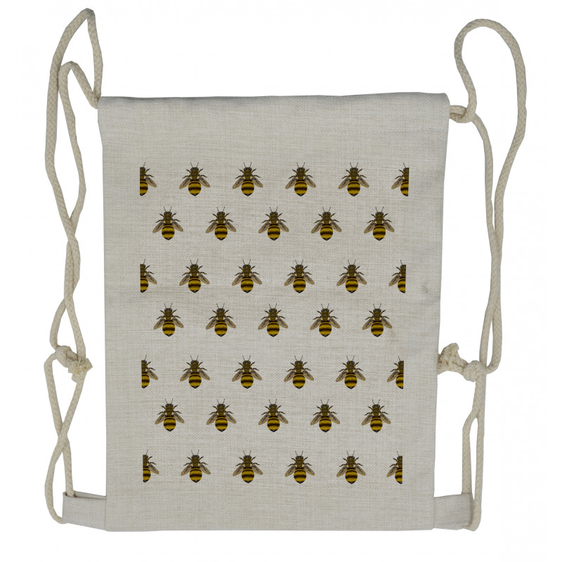 Honey Maker Insect Pattern Drawstring Backpack