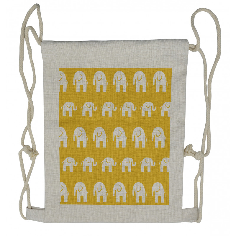 Monotone Animal Pattern Drawstring Backpack