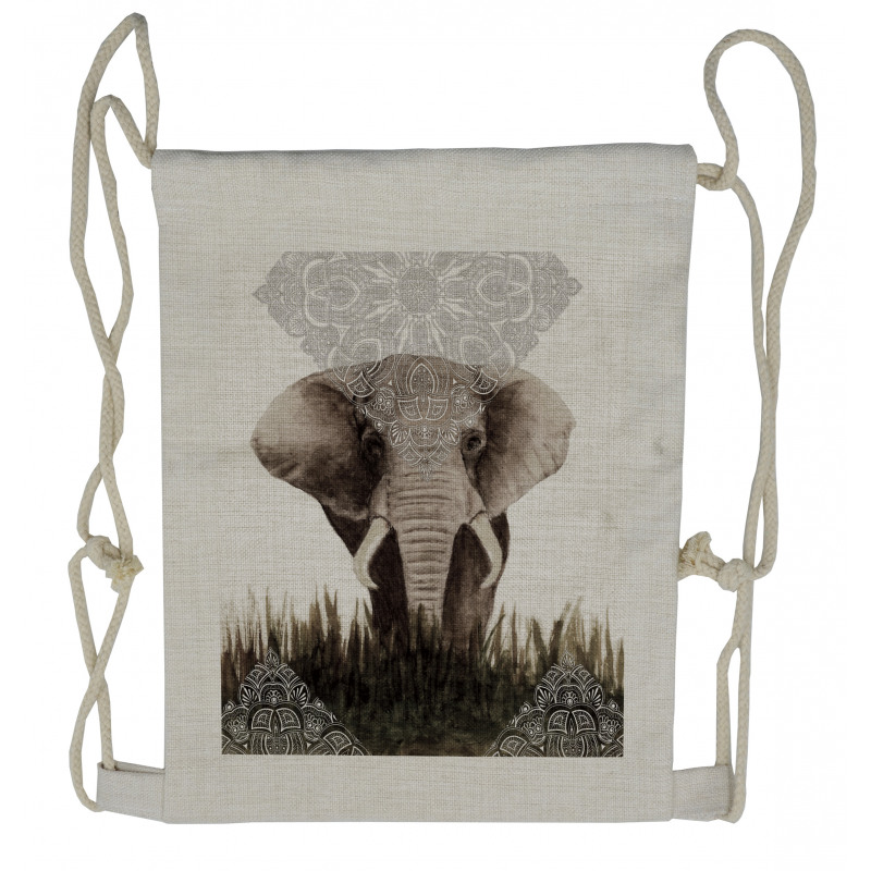 Elephant Animal Drawstring Backpack