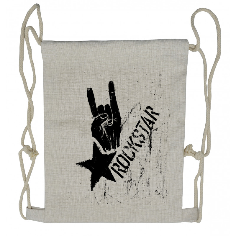 Grunge Effect Hand Star Drawstring Backpack