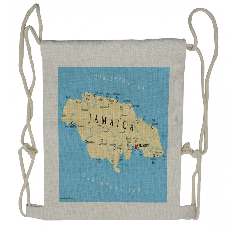 Caribbean Sea Tropic Drawstring Backpack